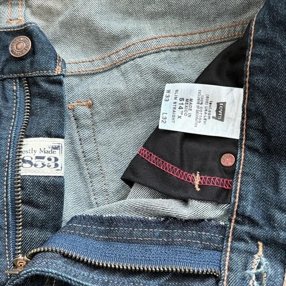 33X32 Levi's Men's Dark Blue Straight Jeans 514
